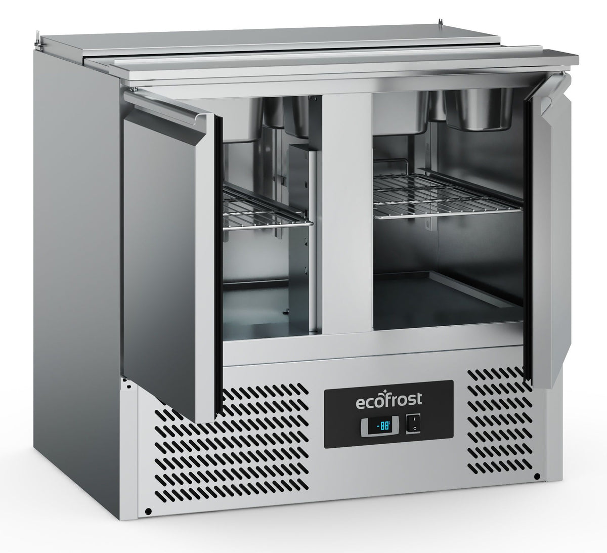 Saladette réfrigérée 2 portes pour 2,5 bacs GN 1/1 - L 900 x P 700 x H 876 mm - Combisteel