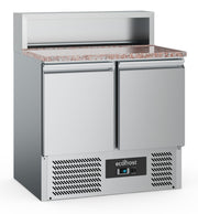 Table de préparation pizza réfrigérée 2 portes, 5 bacs GN 1/6, dessus granit - L 900 x P 700 x H 1075 mm - Combisteel
