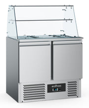 Saladette réfrigérée 2 portes avec vitre, 2,5 bacs GN 1/1 - L 900 x P 700 x H 850 mm - Combisteel