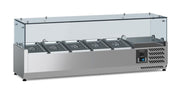 Puits réfrigéré à poser pour 5 bacs GN 1/4, longueur 1200 mm - L 1200 x P 335 x H 435 mm - Combisteel