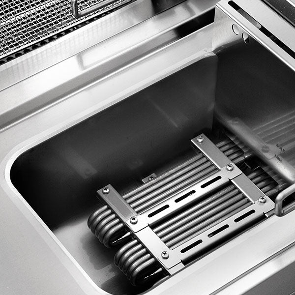 Friteuse électrique à poser 2 cuves 2 x 12 L - L 800 x P 700 x H 300 mm - 18 kW 400 V - Unninox