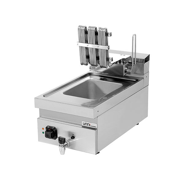 Friteuse électrique à poser 1 cuve 12 L - L 400 x P 700 x H 300 mm - 9 kW 400 V - Unninox