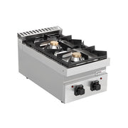 Fourneau gaz à poser 2 feux vifs - 13 kW - L 400 x P 700 x H 300 mm - Unninox
