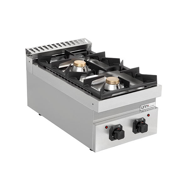 Fourneau gaz à poser 2 feux vifs - 13 kW - L 400 x P 700 x H 300 mm - Unninox