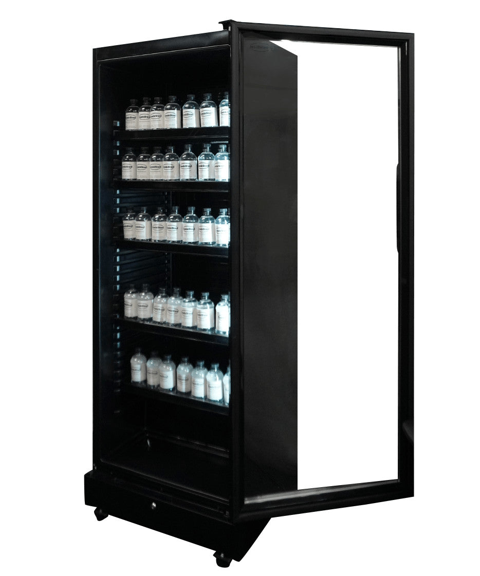 Armoire réfrigérée positive SVE 450 noir 1 porte en verre 400 litres Combisteel - vue 2 - Frigo professionnel vitré pro CHR - Cuistéo