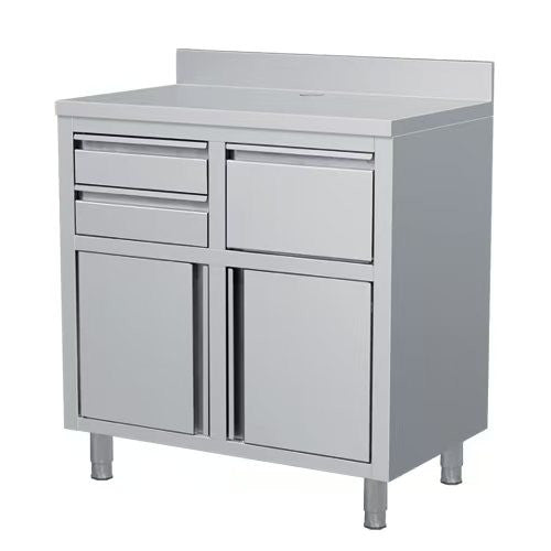 Table de travail à café en acier inoxydable 1250x600x1150 mm Combisteel - Table inox avec étagère professionnel CHR - matériel cuisine pro - Cuistéo