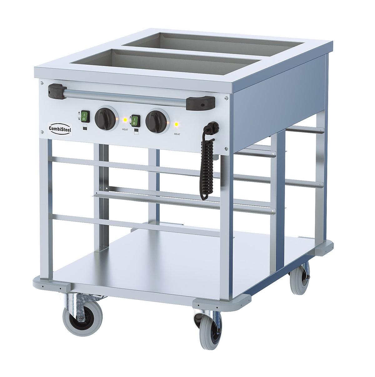 Chariot bain marie 2 x GN 1/1 Acier inoxydable Combisteel - vue 2 - Chariot Bain-Marie pro CHR - Cuistéo