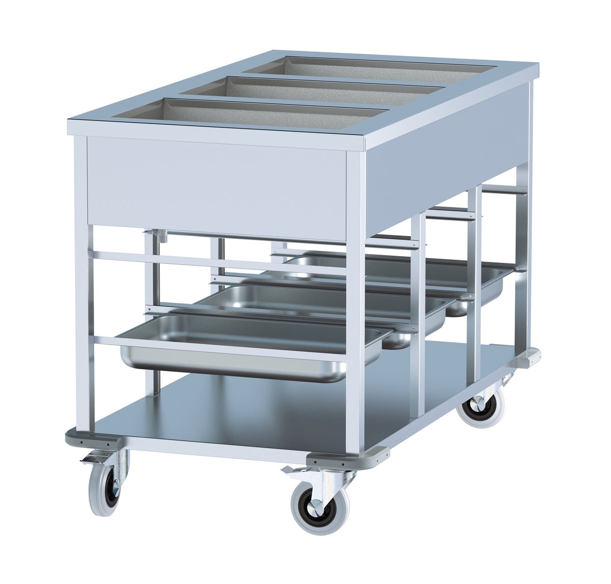 Chariot bain marie 3 x GN 1/1 Acier inoxydable Combisteel - vue 5 - Chariot Bain-Marie pro CHR - Cuistéo