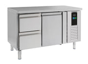 Table réfrigérée positive 1 porte et 2 tiroirs Energy line Gamme 700 1360x700x860 mm Combisteel - Table réfrigérée positive professionnel CHR - matériel cuisine pro - Cuistéo