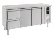 Table réfrigérée positive 2 portes et 2 tiroirs Energy line Gamme 700 1795x700x860 mm Inox Combisteel - Table réfrigérée positive professionnel CHR - matériel cuisine pro - Cuistéo