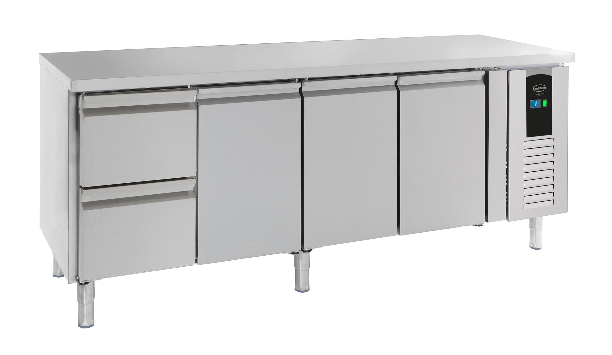 Table réfrigérée positive 3 portes et 2 tiroirs Energy line Gamme 700 2230x700x860 mm Inox Combisteel - Table réfrigérée positive professionnel CHR - matériel cuisine pro - Cuistéo