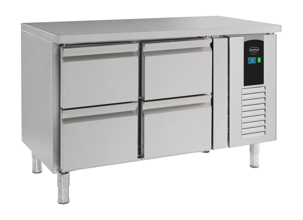 Table réfrigérée positive Energy line 4 tiroirs Inox 1360x700x860 mm 190 l Combisteel - Table réfrigérée positive professionnel CHR - matériel cuisine pro - Cuistéo