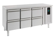 Table réfrigérée positive 6 tiroirs Energy line Profondeur 700 1795x700x860 mm 291 l Combisteel - Table réfrigérée positive professionnel CHR - matériel cuisine pro - Cuistéo