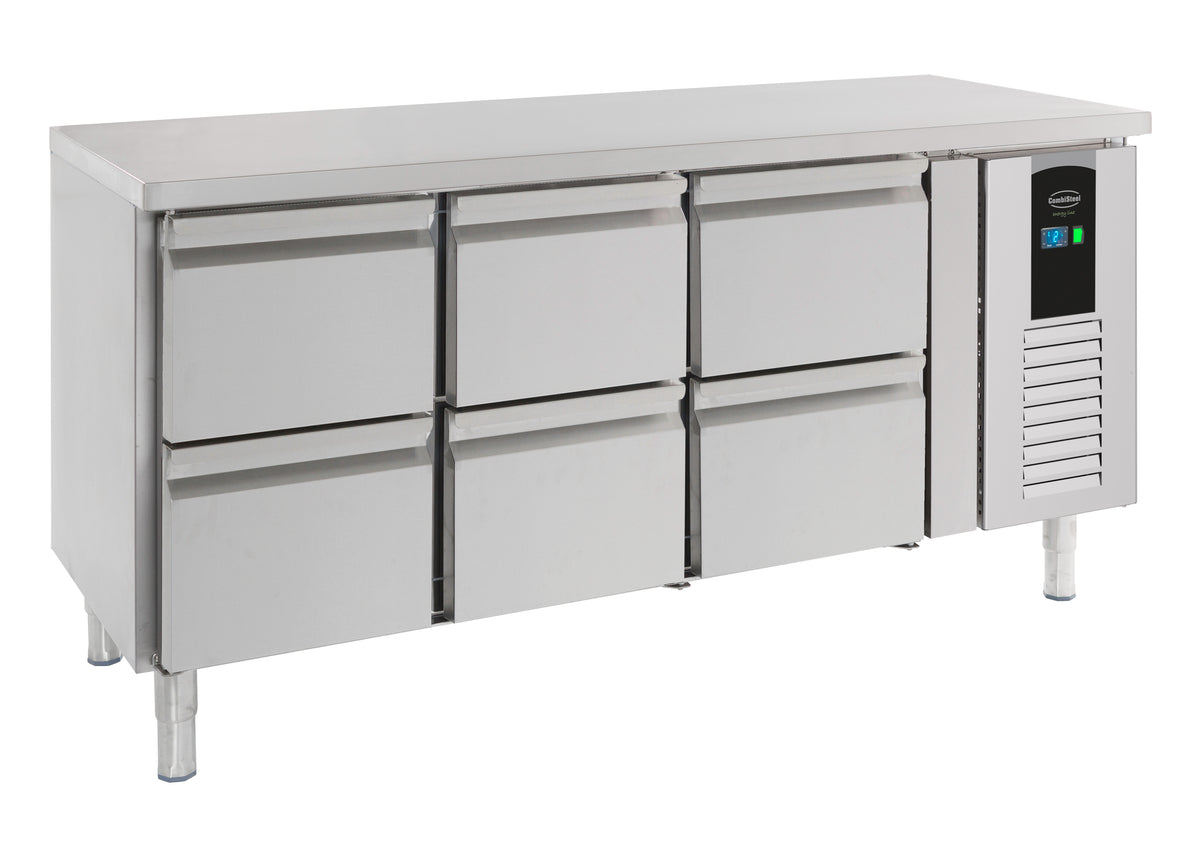 Table réfrigérée positive 6 tiroirs Energy line Profondeur 700 1795x700x860 mm 291 l Combisteel - Table réfrigérée positive professionnel CHR - matériel cuisine pro - Cuistéo