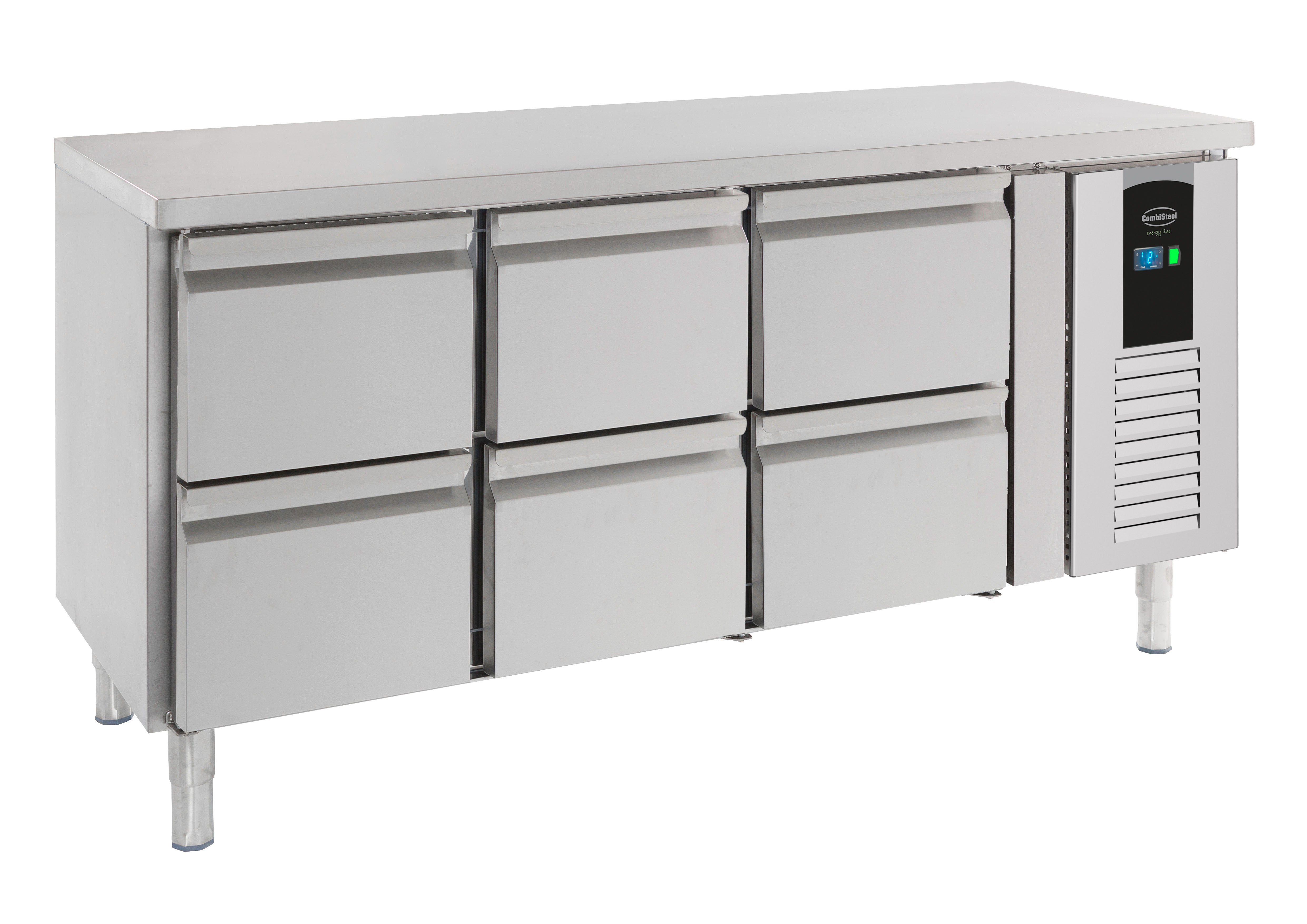 Table réfrigérée positive 6 tiroirs Energy line Profondeur 700 1795x700x860 mm 291 l Combisteel - Table réfrigérée positive professionnel CHR - matériel cuisine pro - Cuistéo