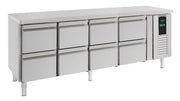 Table réfrigérée positive 8 tiroirs Energy line couleur en acier inoxydable 2230x700x860 mm 0.3 kw 393 l Comb Combisteel - Table réfrigérée positive professionnel CHR - matériel cuisine pro - Cuistéo
