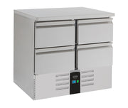 Table réfrigérée posive 4 tiroirs Energy line équipé d'évaporateur 903x700x870 mm Acier inoxydable Combisteel - Table réfrigérée positive professionnel CHR - matériel cuisine pro - Cuistéo