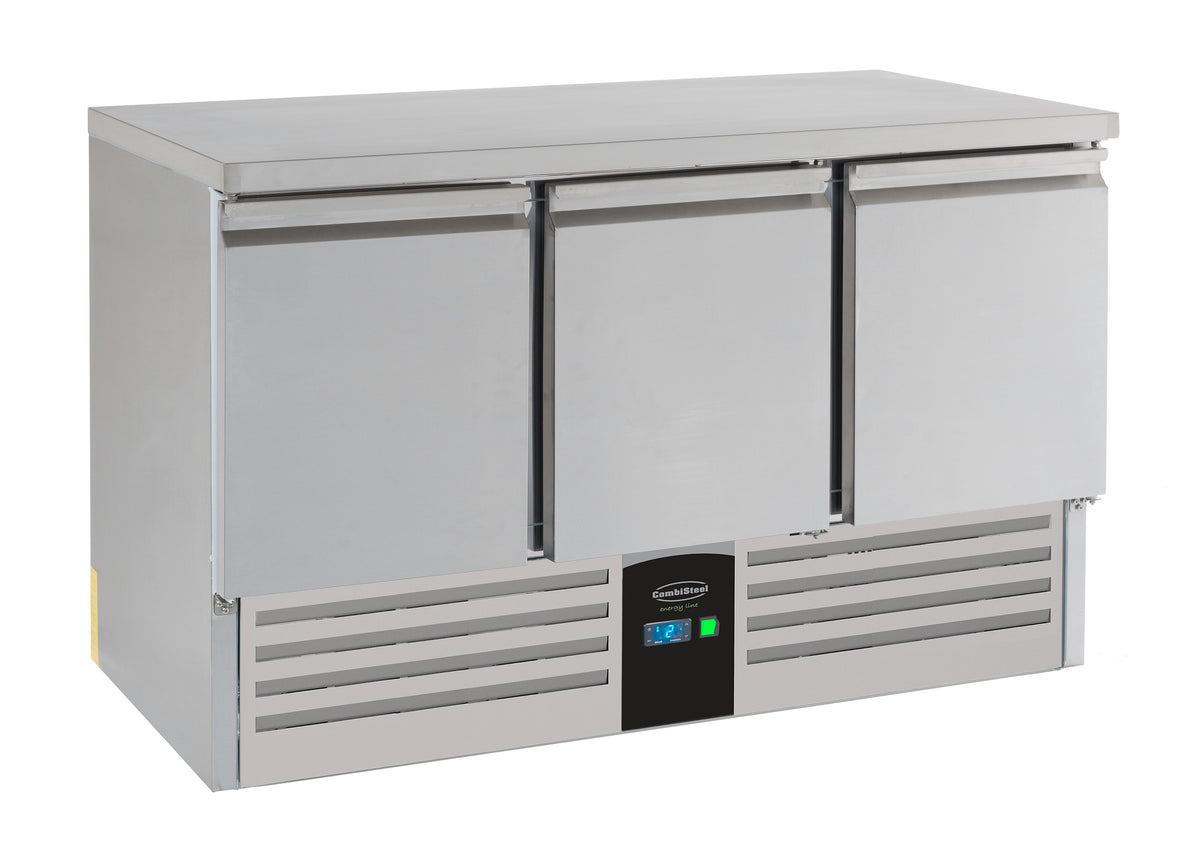 Table réfrigérée positive Energy line 3 portes Equipé d'évaporateur 1368x700x870 mm Inox Combisteel - Table réfrigérée positive professionnel CHR - matériel cuisine pro - Cuistéo