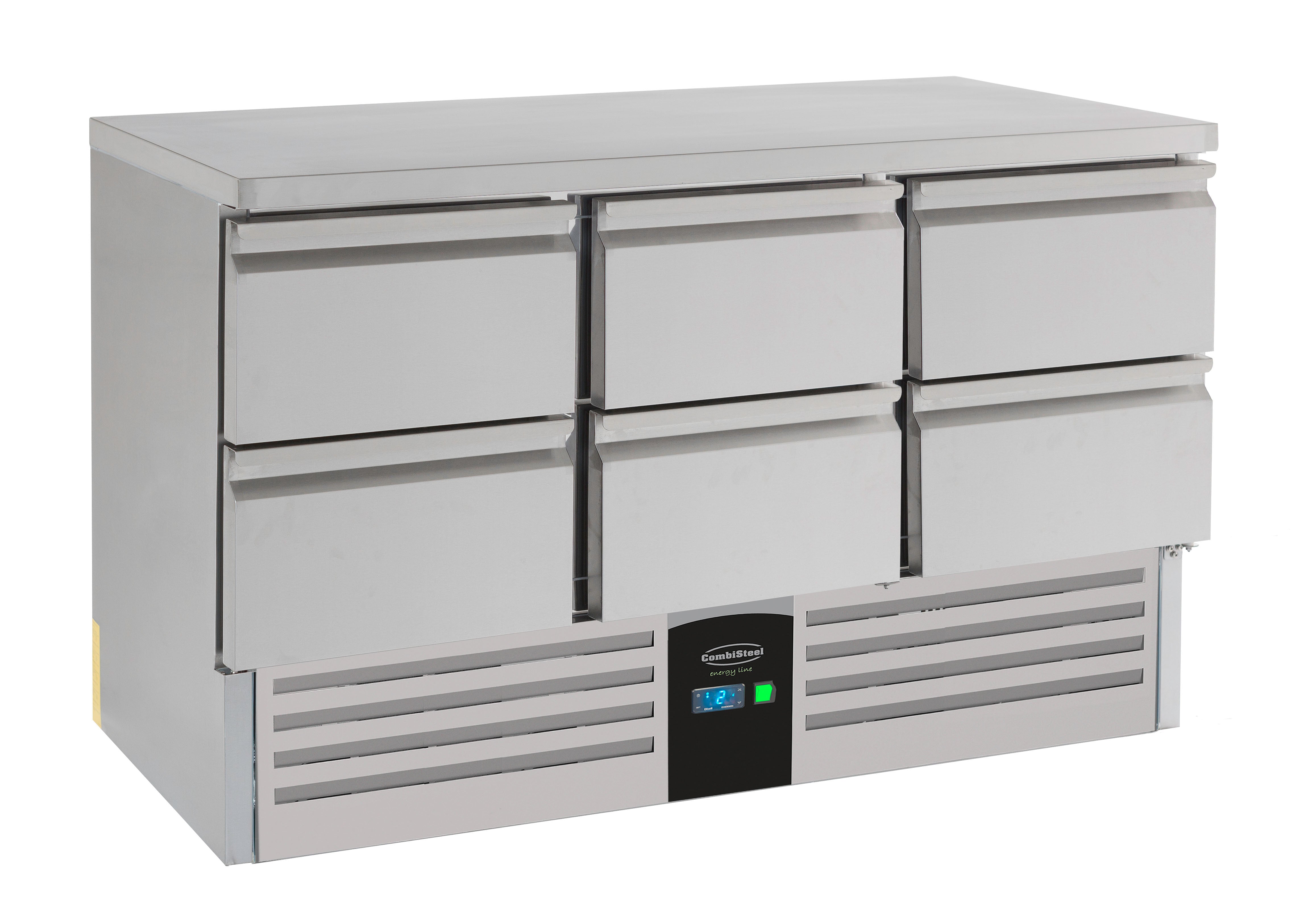 Table réfrigérée positive avec 6 tiroirs Energy line équipé d'évaporateur 1368x700x870 mm Inox Combisteel - Table réfrigérée positive professionnel CHR - matériel cuisine pro - Cuistéo