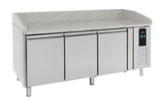 Table de préparation réfrigérée pour pizza 3 portes Energy line 2020x800x1000 mm 0.3 kw 410 l Combisteel - Table réfrigérée pizza professionnel CHR - matériel cuisine pro - Cuistéo