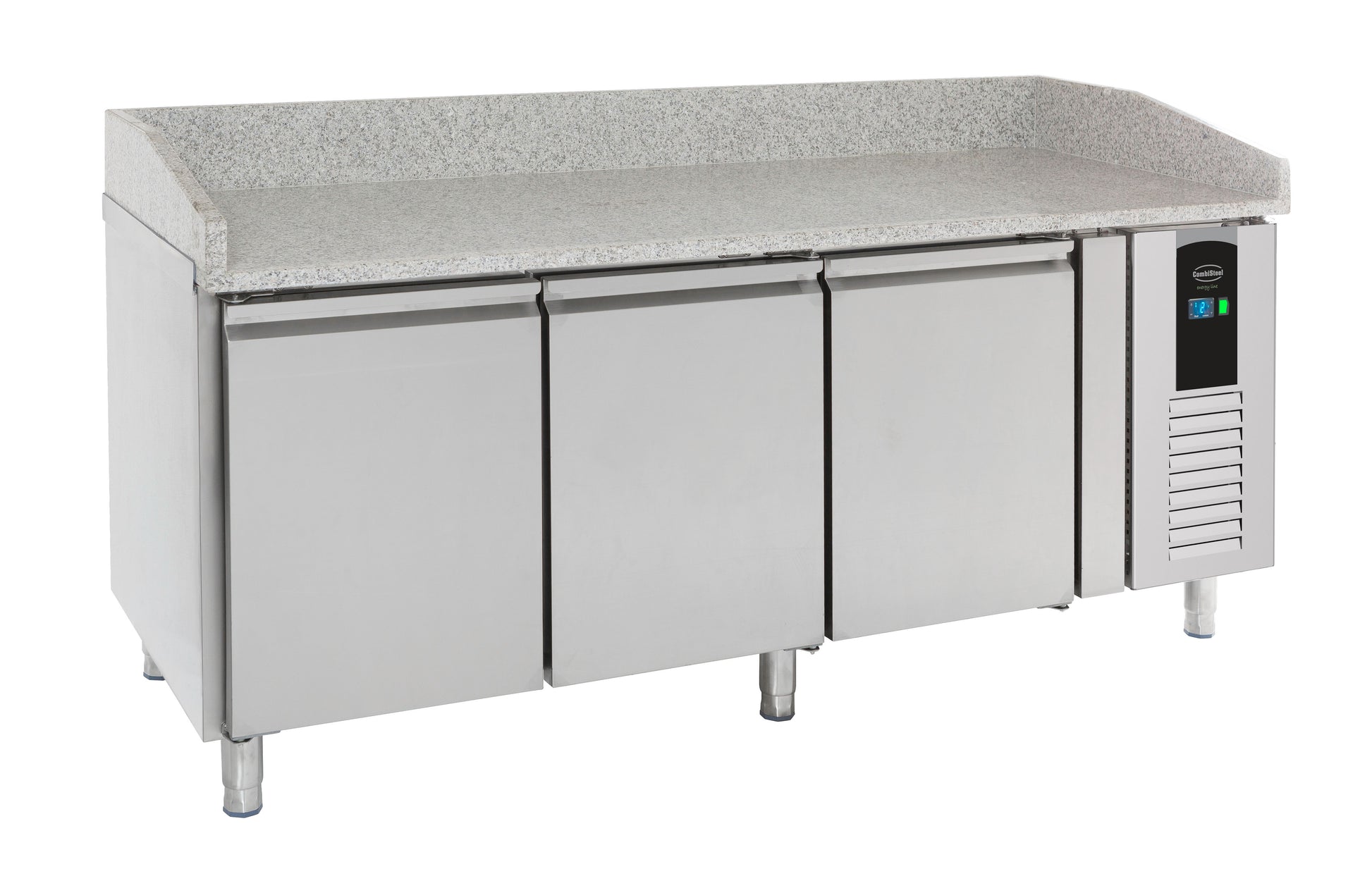 Table de préparation réfrigérée pour pizza 3 portes Energy line 2020x800x1000 mm 0.3 kw 410 l Combisteel - Table réfrigérée pizza professionnel CHR - matériel cuisine pro - Cuistéo