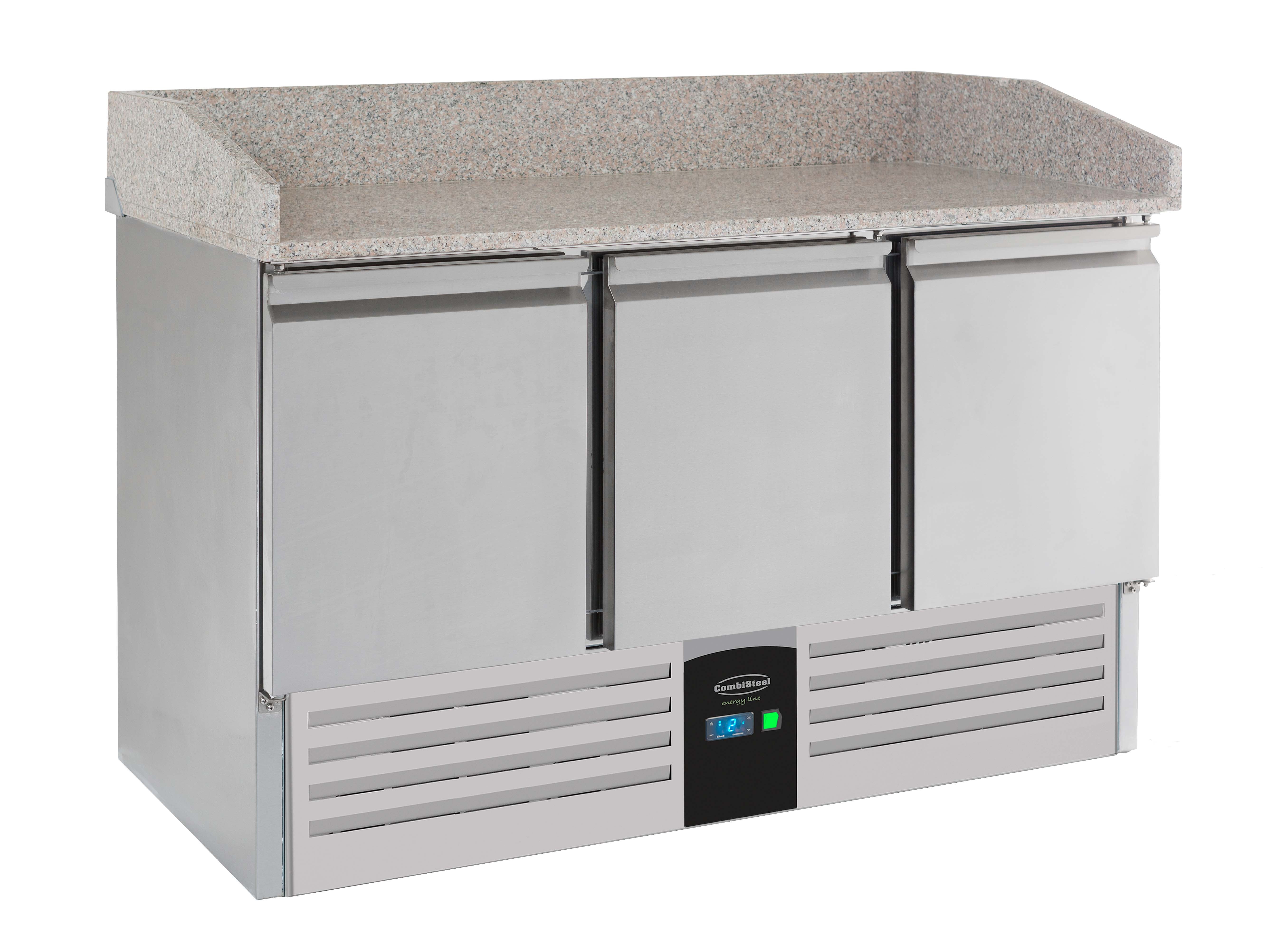 Table réfrigérée pour pizza 3 portes Energy line Equipé d'évaporateur 1400x700x1020 mm Inox Combisteel - Table réfrigérée pizza professionnel CHR - matériel cuisine pro - Cuistéo