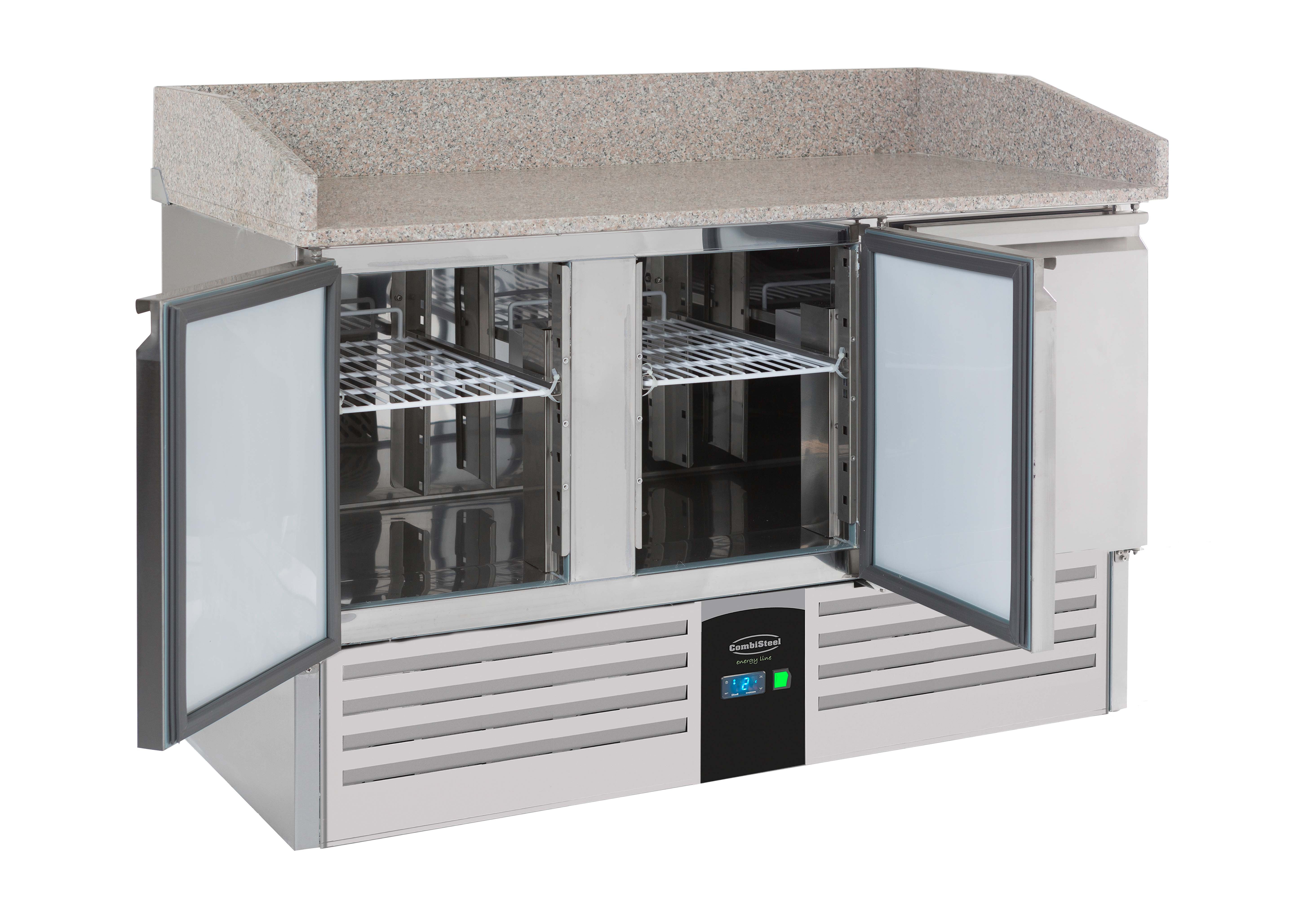 Table réfrigérée pour pizza 3 portes Energy line Equipé d'évaporateur 1400x700x1020 mm Inox Combisteel - vue 2 - Table réfrigérée pizza pro CHR - Cuistéo