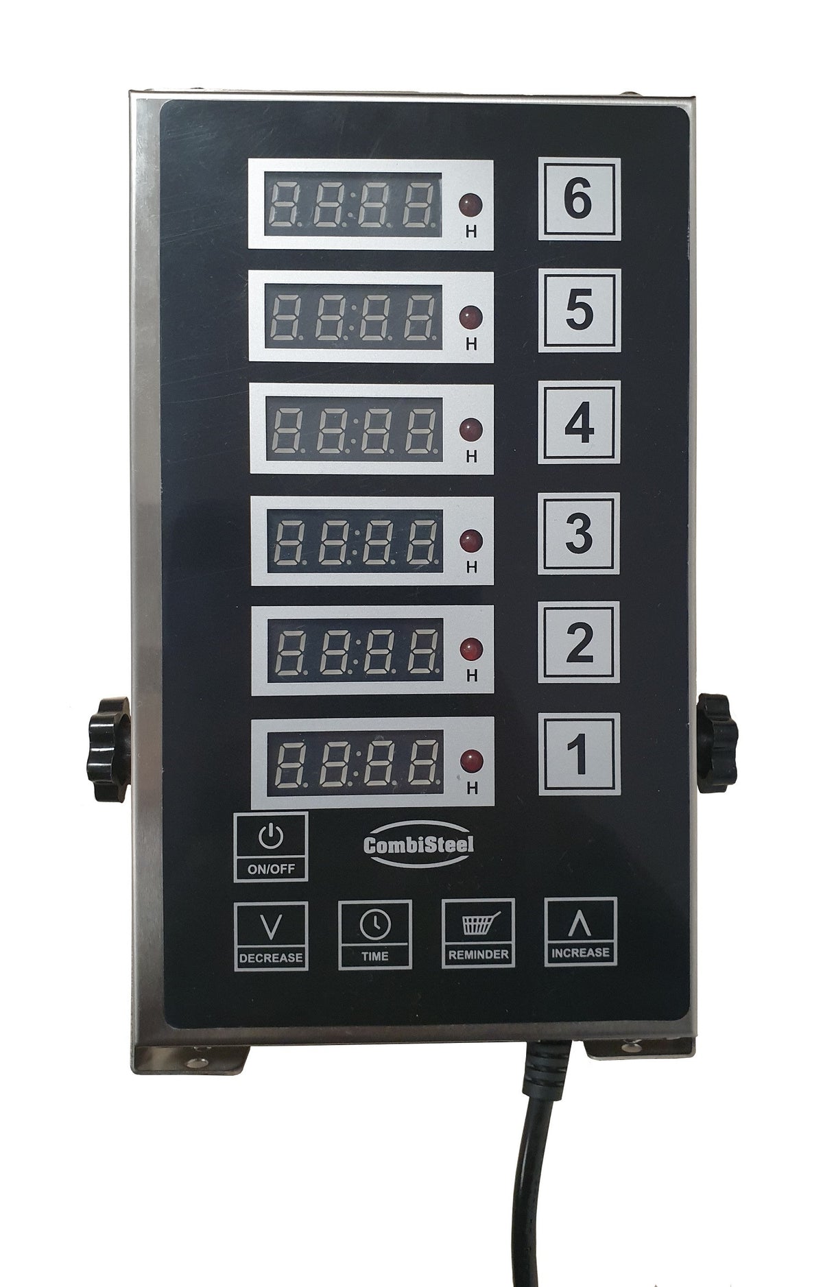 Minuterie de cuisine numérique 6 canaux DKT 6 130x240x36 mm 1.8 watt Combisteel - Thermomètre et Minuteur professionnel CHR - matériel cuisine pro - Cuistéo