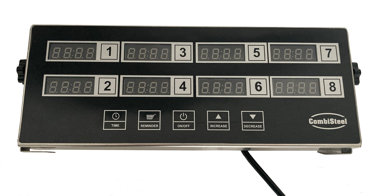 Minuterie de cuisine numérique 8 canaux DKT 8 300x112x36 mm 2.0 watt Combisteel - Thermomètre et Minuteur professionnel CHR - matériel cuisine pro - Cuistéo