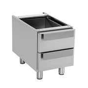 Élément neutre inox soubassement avec tiroirs - L 400 x P 700 x H 600 mm - Unninox