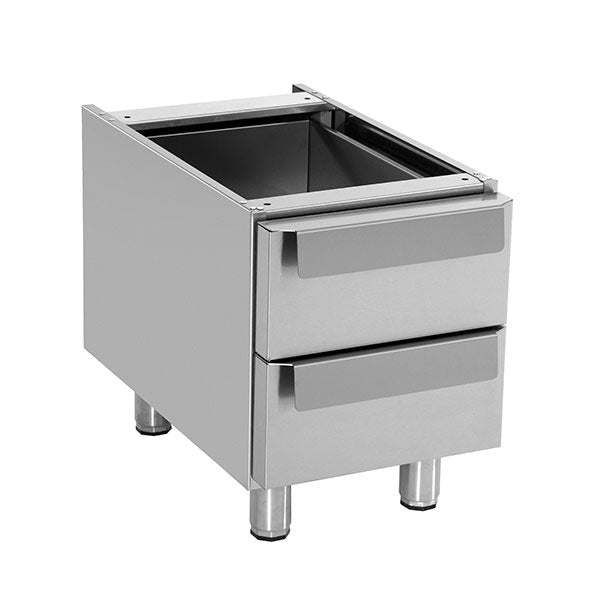 Élément neutre inox soubassement avec tiroirs - L 400 x P 700 x H 600 mm - Unninox