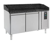 Table préparation pour pizza 2 portes Granit noir 1510x800x1000 mm Combisteel - Table réfrigérée pizza professionnel CHR - matériel cuisine pro - Cuistéo