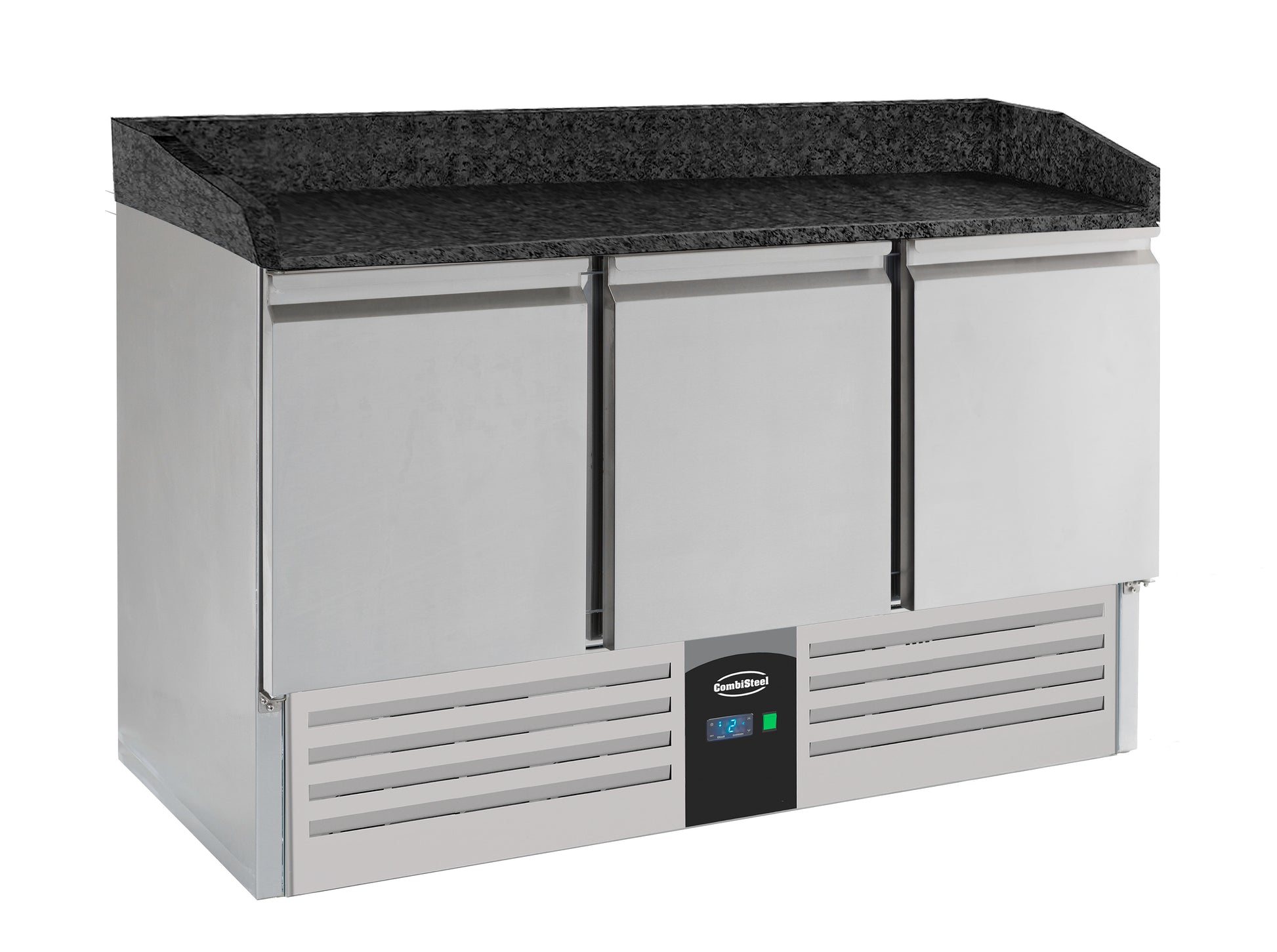 Table réfrigérée pour préparation de pizza 3 portes Granit noir 1400x700x1020 mm Combisteel - Table réfrigérée pizza professionnel CHR - matériel cuisine pro - Cuistéo