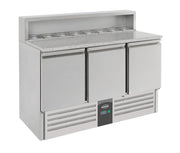 Table de préparation pour pizza 3 portes 1368x700x1090 mm 402 l Combisteel - Table réfrigérée pizza professionnel CHR - matériel cuisine pro - Cuistéo