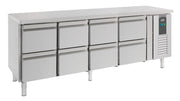 Table réfrigérée 8 tiroirs Inox 2230x700x850 mm 0.34 kw 553 l Combisteel - Table réfrigérée positive professionnel CHR - matériel cuisine pro - Cuistéo