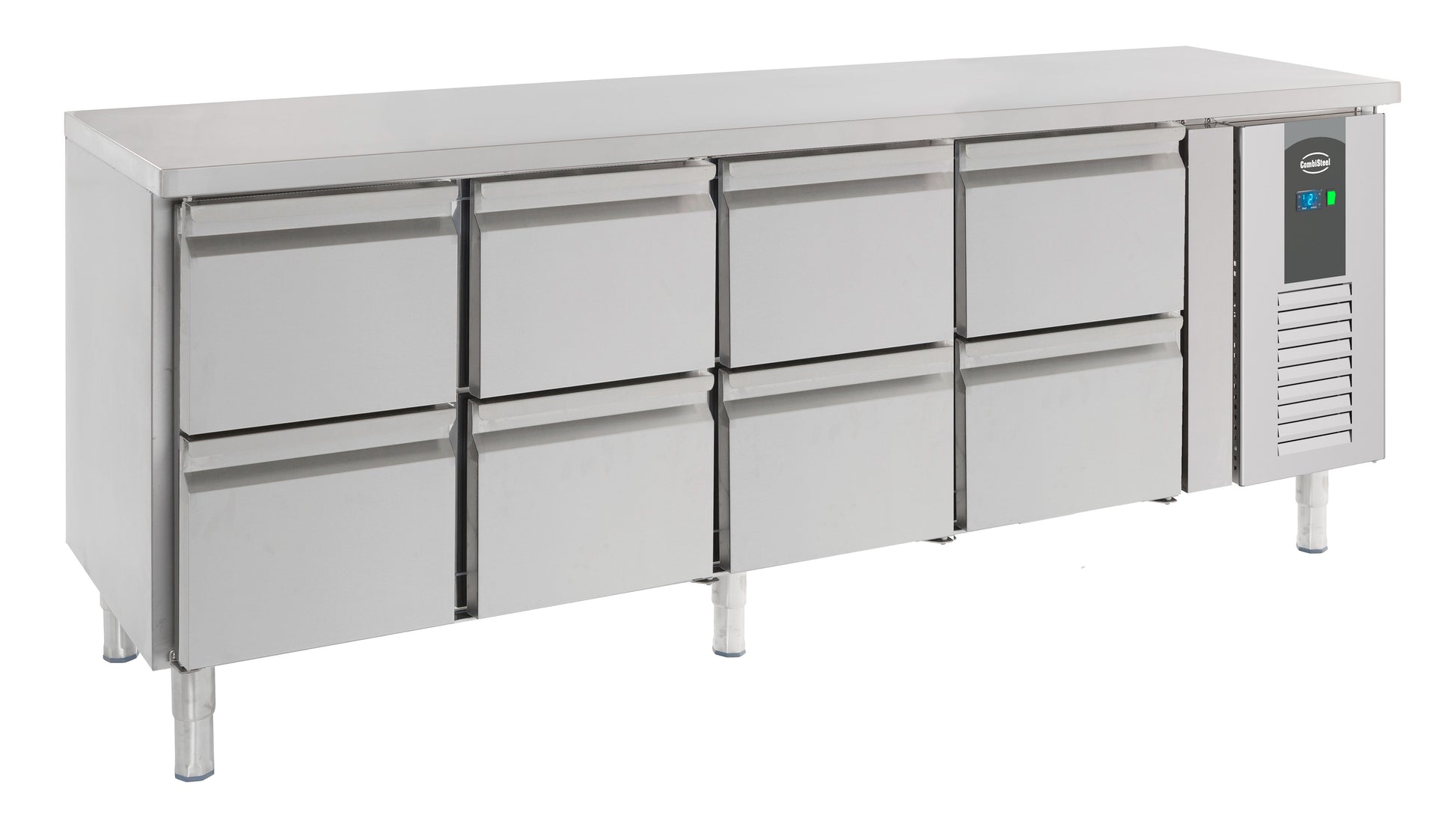 Table réfrigérée 8 tiroirs Inox 2230x700x850 mm 0.34 kw 553 l Combisteel - Table réfrigérée positive professionnel CHR - matériel cuisine pro - Cuistéo