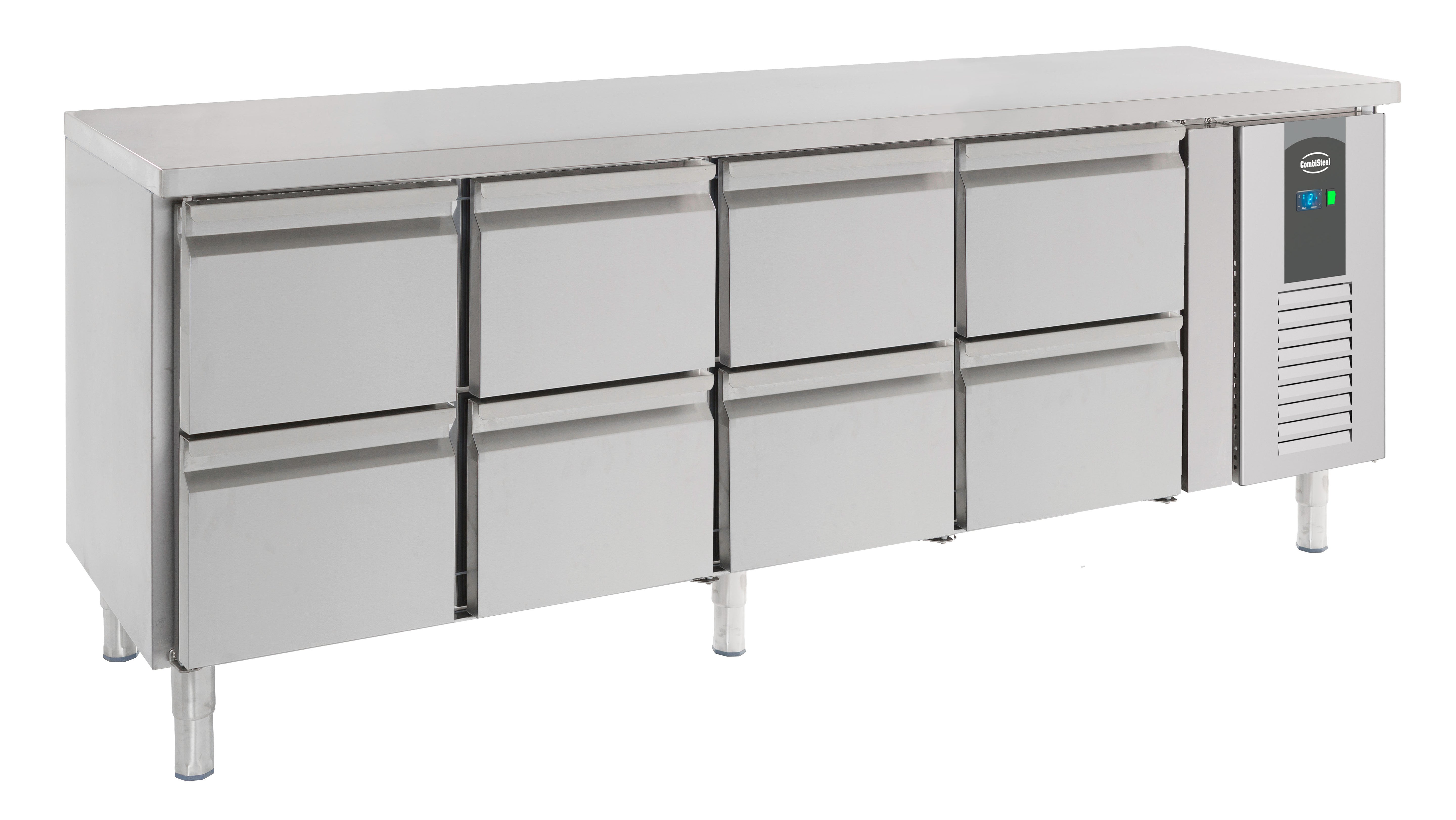 Table réfrigérée 8 tiroirs Inox 2230x700x850 mm 0.34 kw 553 l Combisteel - Table réfrigérée positive professionnel CHR - matériel cuisine pro - Cuistéo