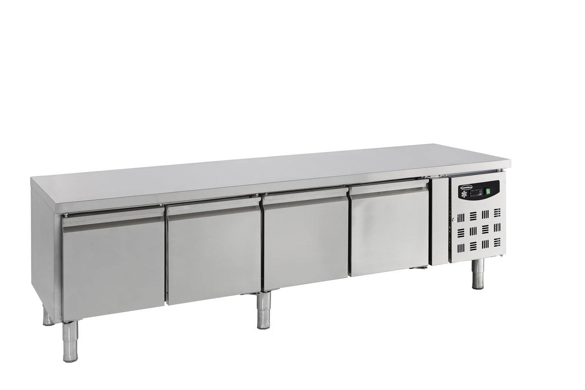 Table réfrigérée positive CHR 4 portes Inox 2000x700x650 mm 0.27 kw 352 l Combisteel - Soubassement Réfrigéré professionnel CHR - matériel cuisine pro - Cuistéo