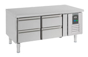 Table réfrigérée positive CHR 4 tiroirs Inox 1200x700x650 mm 0.245 kw 168 l Combisteel - Soubassement Réfrigéré professionnel CHR - matériel cuisine pro - Cuistéo