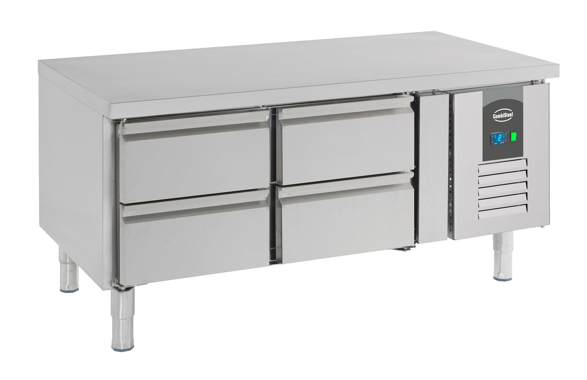 Table réfrigérée positive CHR 4 tiroirs Inox 1200x700x650 mm 0.245 kw 168 l Combisteel - Soubassement Réfrigéré professionnel CHR - matériel cuisine pro - Cuistéo