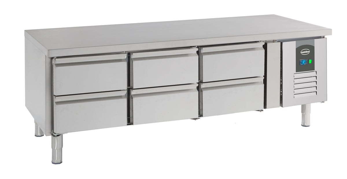 Table réfrigérée positive CHR 6 tiroirs Inox 1600x700x650 mm 0.26 kw 260 l Combisteel - Soubassement Réfrigéré professionnel CHR - matériel cuisine pro - Cuistéo