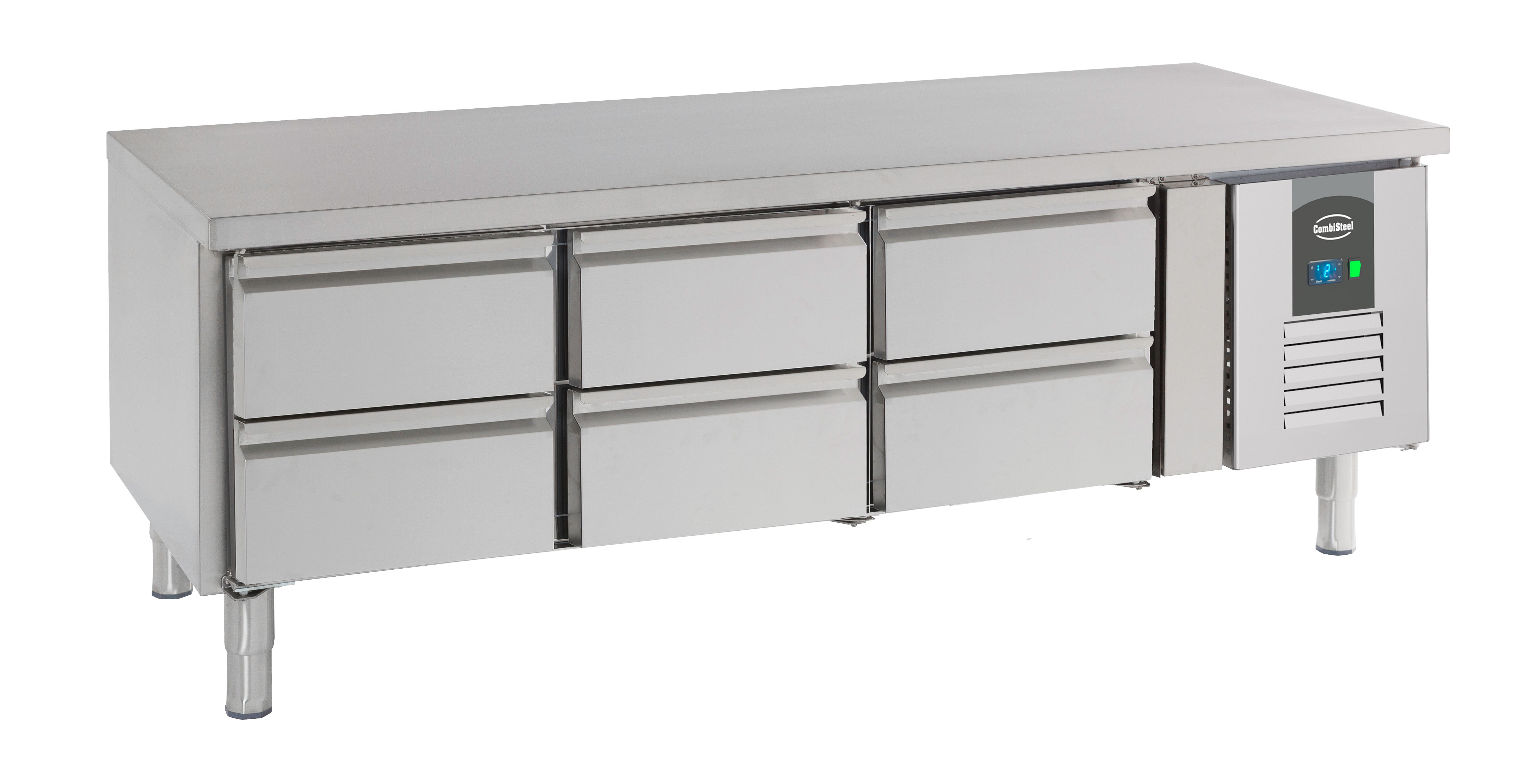 Table réfrigérée positive CHR 6 tiroirs Inox 1600x700x650 mm 0.26 kw 260 l Combisteel - Soubassement Réfrigéré professionnel CHR - matériel cuisine pro - Cuistéo