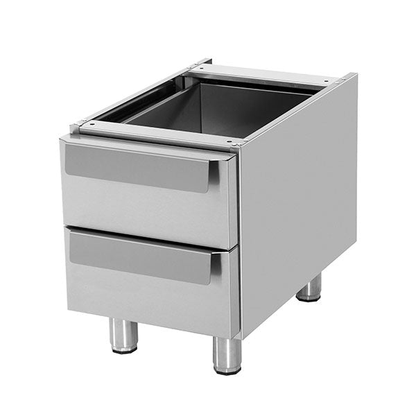 Élément neutre inox soubassement avec tiroirs - L 400 x P 700 x H 600 mm - Unninox