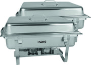 Chauffe-plat - Inox - GN 1/1 + 1/2 + 2x1/4 - Lot de 2 - ELENA Saro - Chafing dish professionnel CHR - matériel cuisine pro - Cuistéo