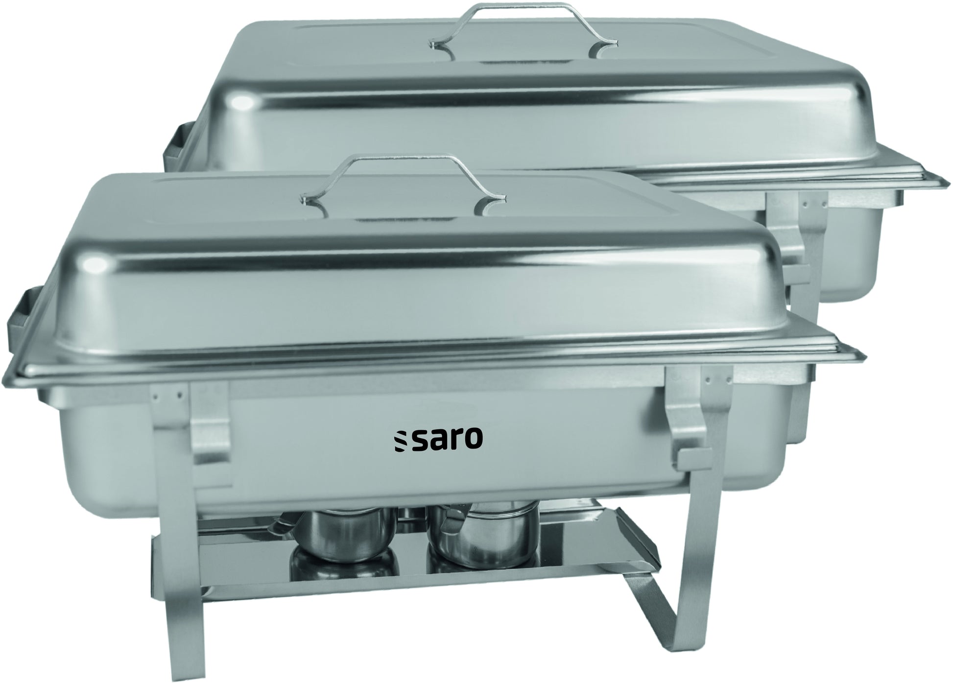 Chauffe-plat - Inox - GN 1/1 + 1/2 + 2x1/4 - Lot de 2 - ELENA Saro - Chafing dish professionnel CHR - matériel cuisine pro - Cuistéo