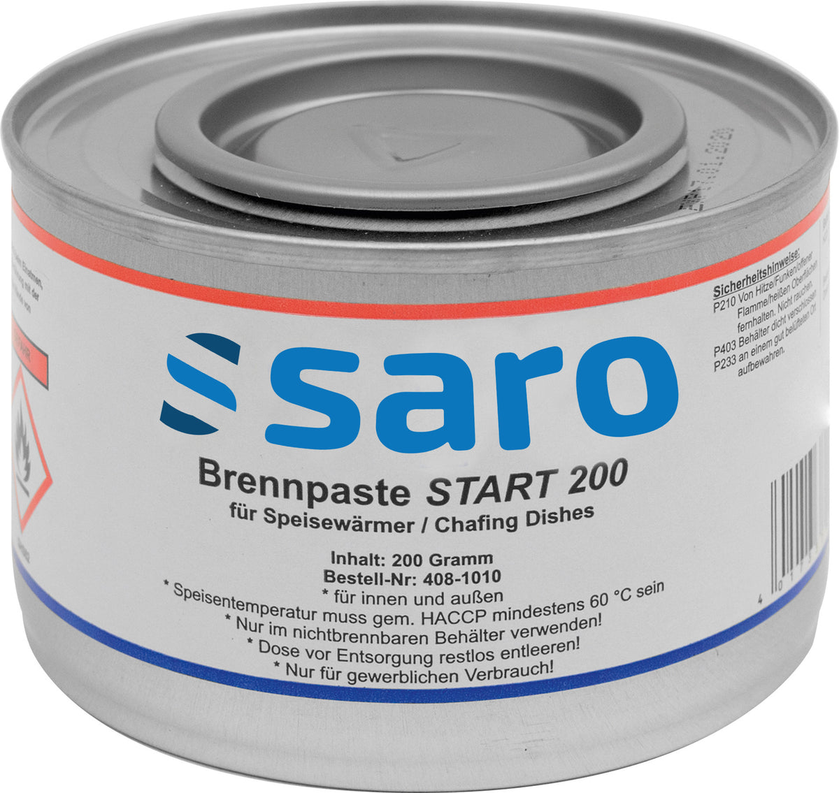 Combustible liquide - 200g - 3h - Éthanol - START 200 200 L Saro - Accessoires de Buffet professionnel CHR - matériel cuisine pro - Cuistéo