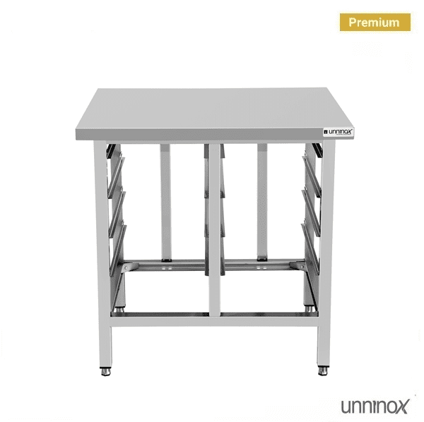 Support inox pour four mixte 8 niveaux GN 1/1 - L 900 x P 800 x H 900 mm - Unninox