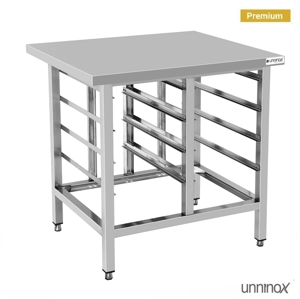 Support inox pour four mixte 8 niveaux GN 1/1 - L 900 x P 800 x H 900 mm - Unninox