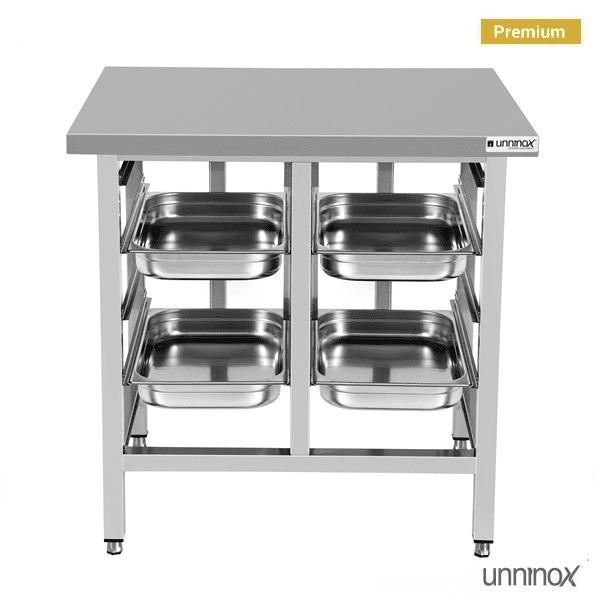 Support inox pour four mixte 8 niveaux GN 1/1 - L 900 x P 800 x H 900 mm - Unninox