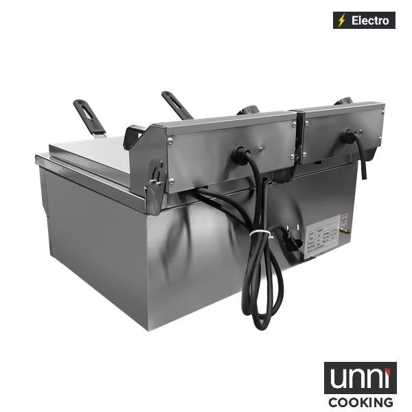 Friteuse électrique à poser 2 x 8 L - 6,5 kW 230 V - L 570 x P 525 x H 355 mm - Unninox